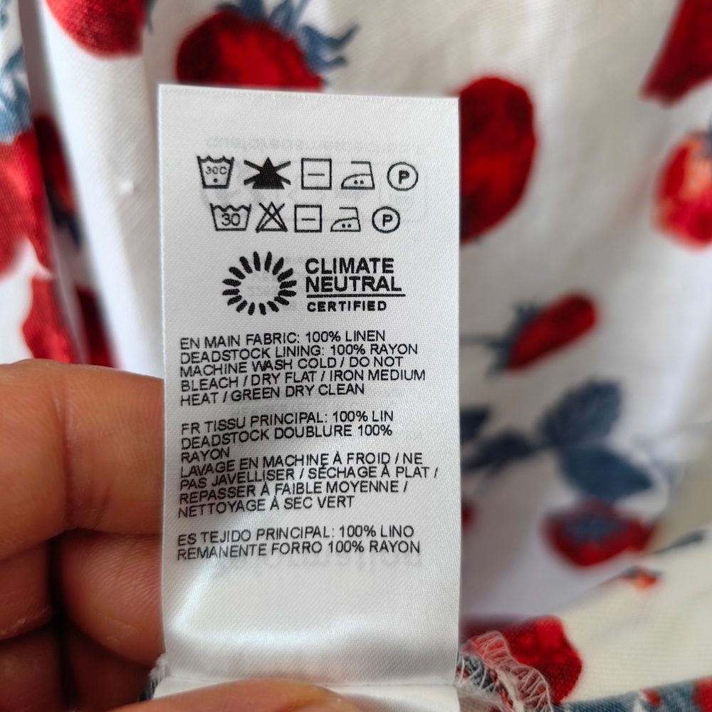 Reformation Balia Linen Dress In Strawberry Jam - Picture 15 of 15